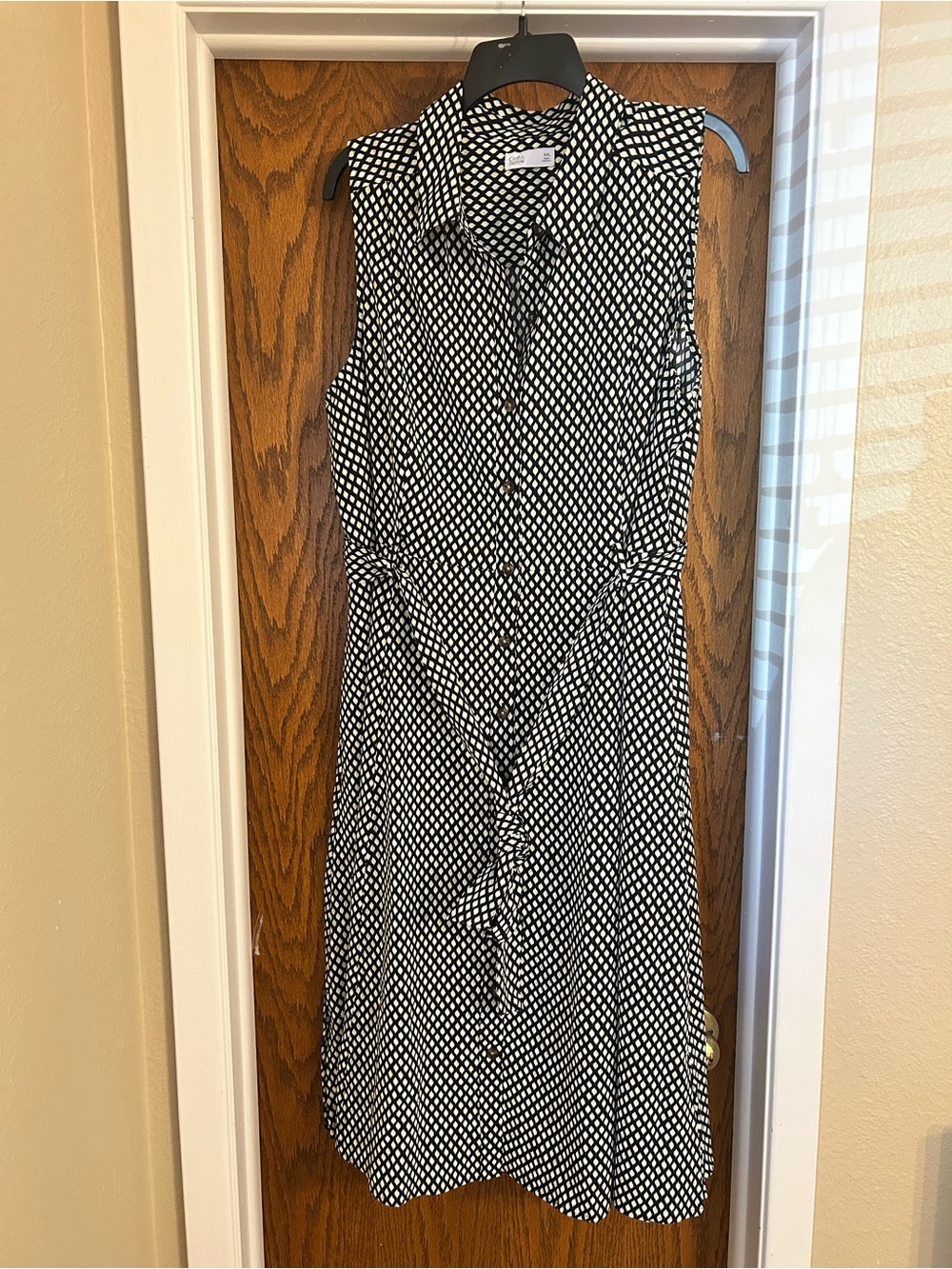 croft & barrow Black and White Sleeveless  Shirt Dress